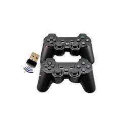 USB Twins Dual Wireless Controllers for PC Games - Black