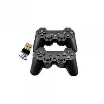 USB Twins Dual Wireless Controllers for PC Games - Black