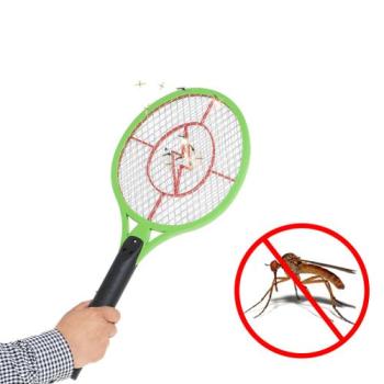 Rechargeable Electronic Fly Killer + Detachable Flash Light - Black/Green
