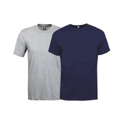 2 Pieces of Short Sleeves T-Shirt - Grey and Navy Blue