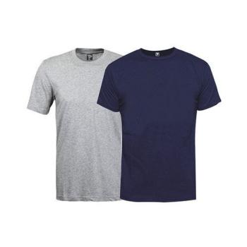 2 Pieces of Short Sleeves T-Shirt - Grey and Navy Blue