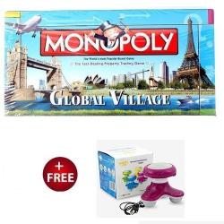 Monopoly Board Game - Multicolour + Free Handheld Massager