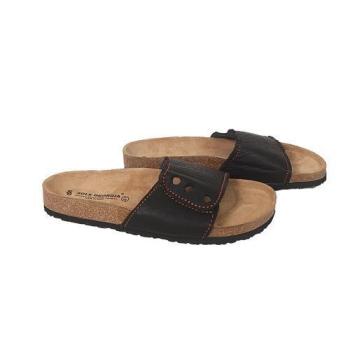 Hard Sole Leather Slippers - Black