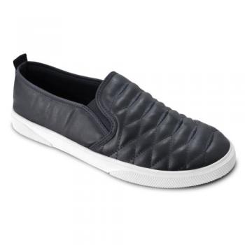 Slip On Leather Sneakers - Black
