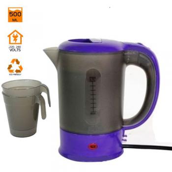 Electric Travel Kettle + 2 Cups - 500ml - Purple