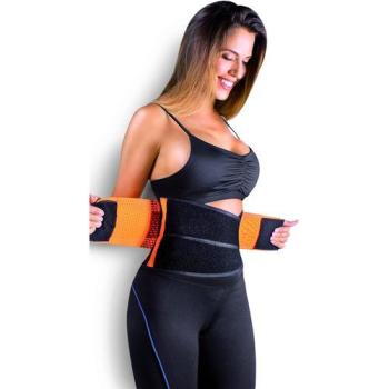 Slimming Power Belt Waist Trainer- Black / Orange