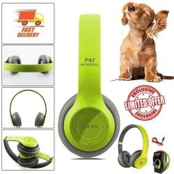 Sleek Bluetooth Headphone With Fm Radio -Lemon Green