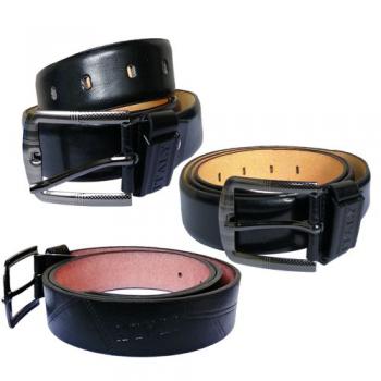 3 Set Leather Belts - Black