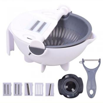 9-in-1 Professional Mandoline Vegetable Cutter Slicer - White/Grey