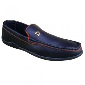 Slip On Leather Loafers - Black