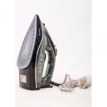 High Speed  Electric Steam Iron - 2200 Watts - Black /Grey +Free Spray Starch