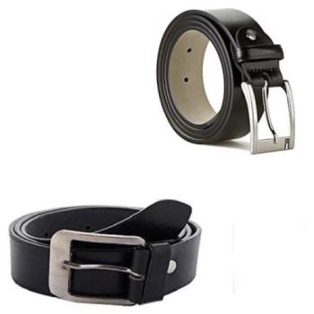 Leather Belts - 2 Set - Black