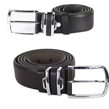 2 Set of Leather Belts - Black
