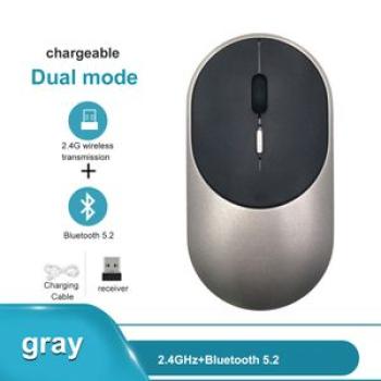 Mouse Bluetooth 5.2 2.4GHz Rechargeable Portable-Grey
