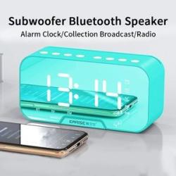 Wireless Bluetooth Speaker Portable Alarm Clock FM Radio