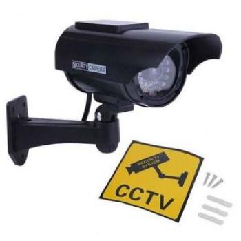 Dummy Outdoor Waterproof  Security CCTV Camera With LED Flash - Black