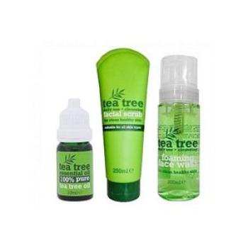 100% Pure Tea Tree Oil + Foaming Face Wash + Facial Scrub - 200ml