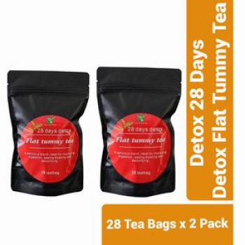 Detox 28 Days Detox Flat Tummy Tea - 28 Tea Bags x 2 Pack