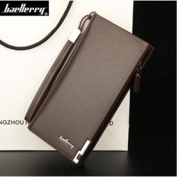 Baellerry Executive Long Leather Wallet - brown