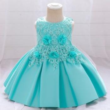 High Quality Baby Frock Designs Boutique Sequined Flare Sleeve Flower  Girl's Gown Western Style For Kids Evening Party Dress