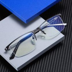 Half Rimless Metal Frame Mens Anti-blue Ray Computer Glasses