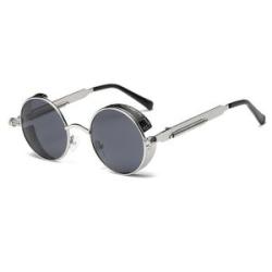 Metal Round Frame Steampunk Retro Sunglasses for Men Women(13)