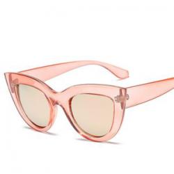Cat Eye Mirrored Metal Frame UV400 Sunglasses for Women