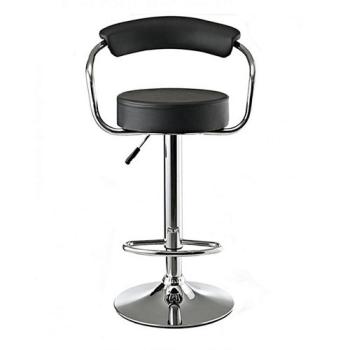 Chrome Bar Stool- Black
