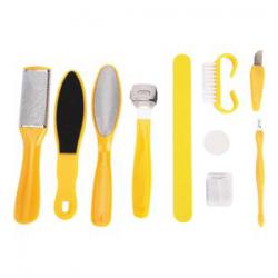 PEDICURE SET 10pc Foot File Kit Scraper Nails Feet Care Tools for