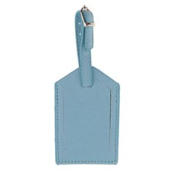 Luggage Bag Tags Suitcase Labels PU Leather ID Tags Name Card Blue