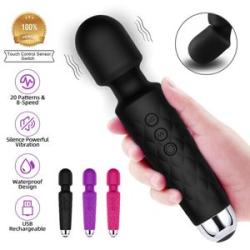 Adjustable Speed AV Magic Wand Vibrator G Spot Clitoris Stimulator Vibrator - Black