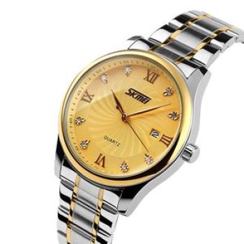 Men Business Quartz Watch Classic Stainless Steel Role Watch Men Watches top luxury BDZ(Gold)