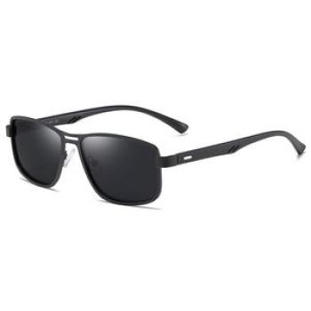 Men`s Rectangle Polarized Sunglasses UV400 Black Sun Glasses