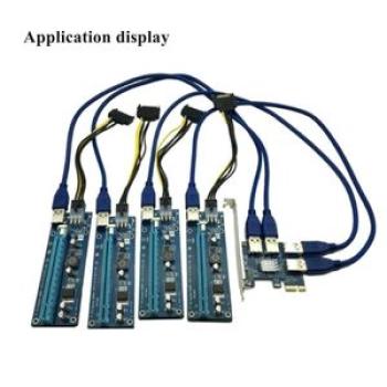 -E to 4 port USB3.0 Express X1 Riser Card Converter Adatper ETH Mining Card