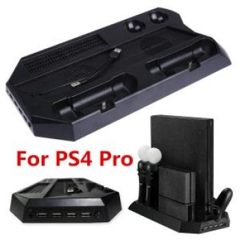 PS4 Pro PS VR Dual Cooling Station Vertical Stand With Controller Charging Dock