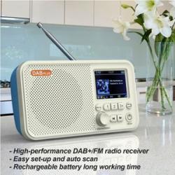 Portable DAB FM Digital Radio USB Rechargeable BT5.0 Alarm