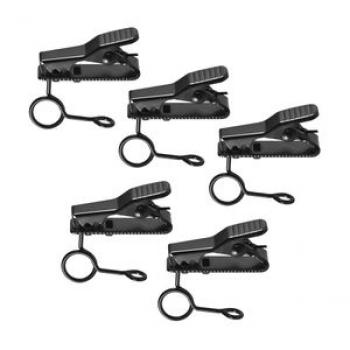 EY-J03 5pcs 6mm Wired Lapel Mic Microphone Tie Clip
