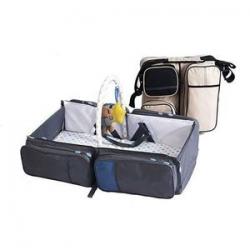 Durable Baby Bed and Bag 2-in-1 Portable Bassinet - Dark Blue
