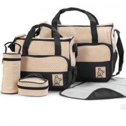 Practical Diaper Bag Set - 5 Pieces - Brown