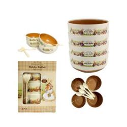 4 Piece Baby Feeding Bowl + Spoons Set - Brown