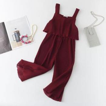 Girls Kids Summer JumpsuitsBaby Sleeveless Outfits Children
