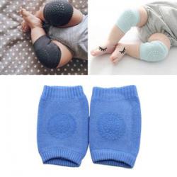 One Pair Anti-slip Children Baby Crawling Walking Knee Guard Elbow Guard Protecting Pads(Blue)