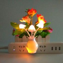 Mini Romantic Mushroom Night LED Light Sense Control Flower Lamp Wall Decor Home