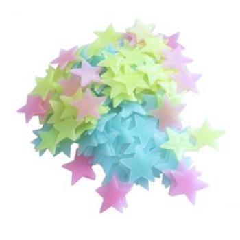 Glow In The Dark 3D Stars Wall Stickers 100Pcs Luminous