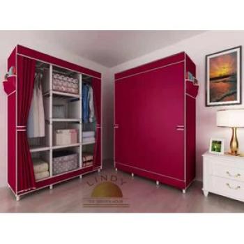 Portable Wardrobe  - 8 Shelves - Wine Red