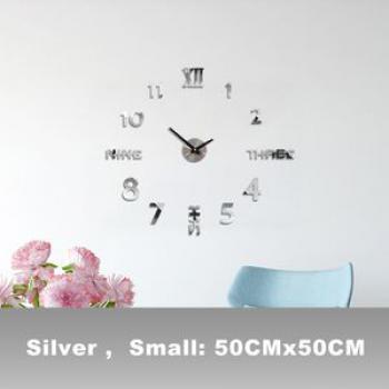 DIY Wall Clock 3D Mirror Stickers Large Wall Clock