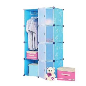 8 Cubes Plastic Wardrobe - Blue