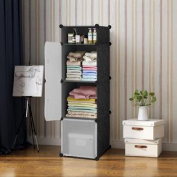3 Cubes Wardrobe + 1 Cosmetic Cube - Black/White