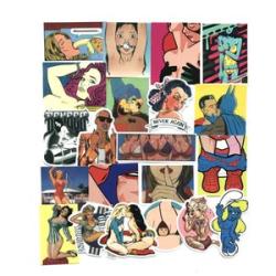 50pcs/lot  Girl Vulgar Graffiti Stickers for Laptop Luggage