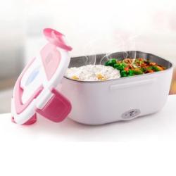 Multipurpose Electric Lunch Box - White/Pink